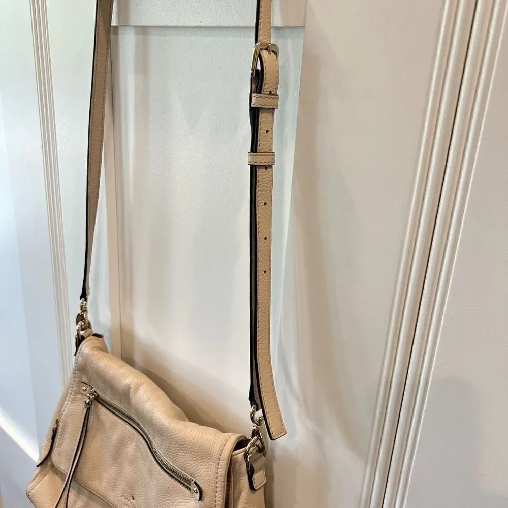 Kate Spade Cobble Hill Small Leather Toddy Satchel Purse Bag Crossbody Cream